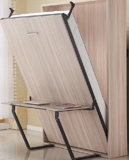 kav horizontal wall folding wall mounted murphy bed with desk shelf AG002