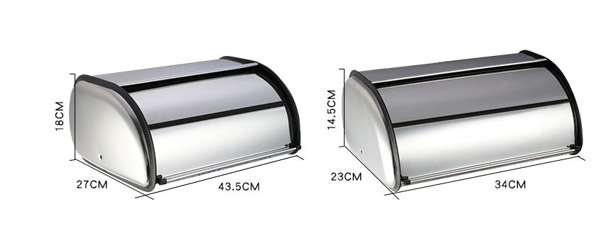Kitchen Accessories Food Grade Metal, Stainless Steel Bread Storage Box / Bin