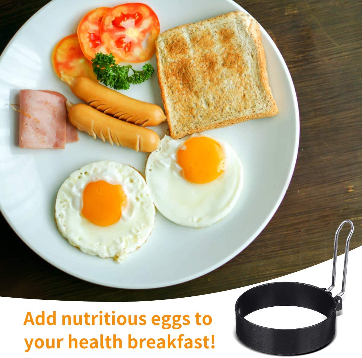 Iron Spray non-stick egg mold tool / circle egg mold with handle