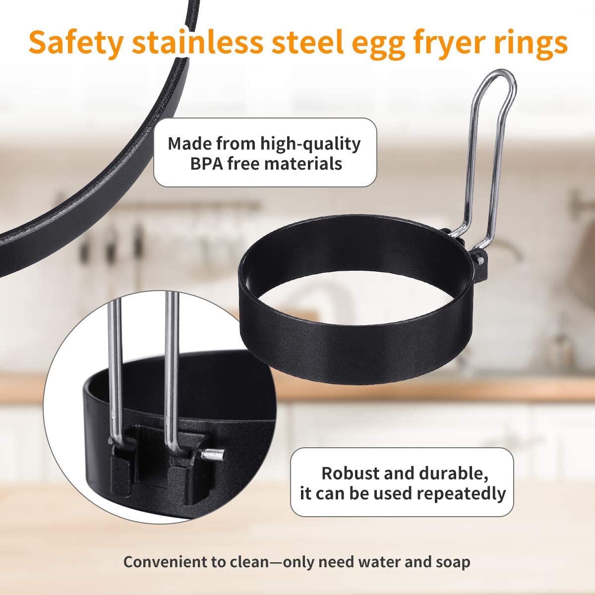 Iron Spray non-stick egg mold tool / circle egg mold with handle