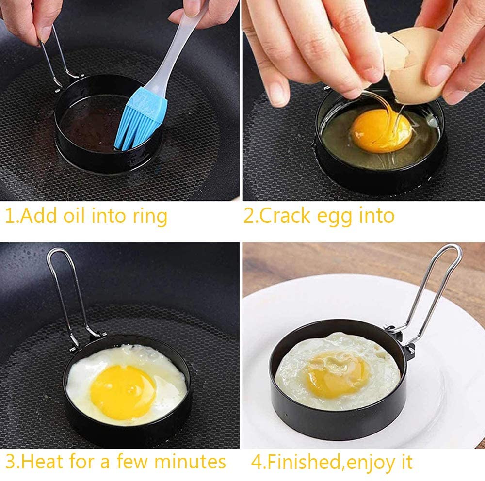 Iron Spray non-stick egg mold tool / circle egg mold with handle