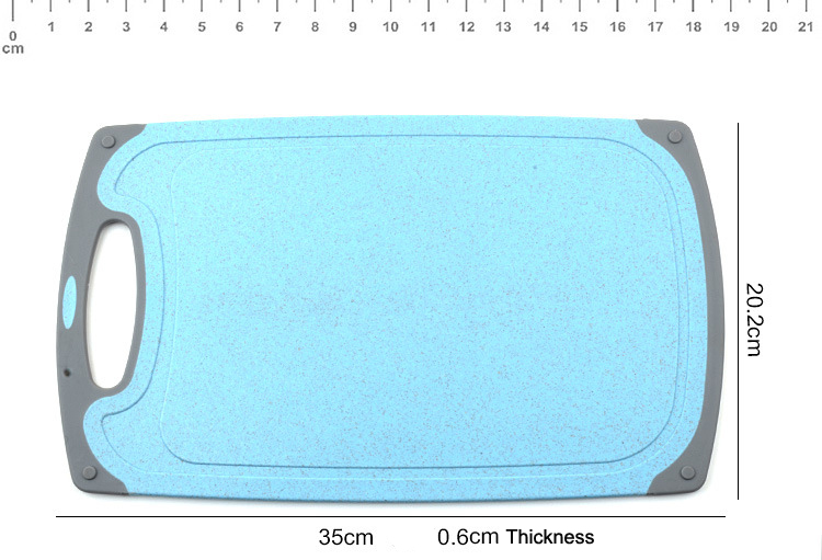 Kitchen Food Grade PP Plastic, Wheat Straw Cutting / Chopping Block or Board Set 3