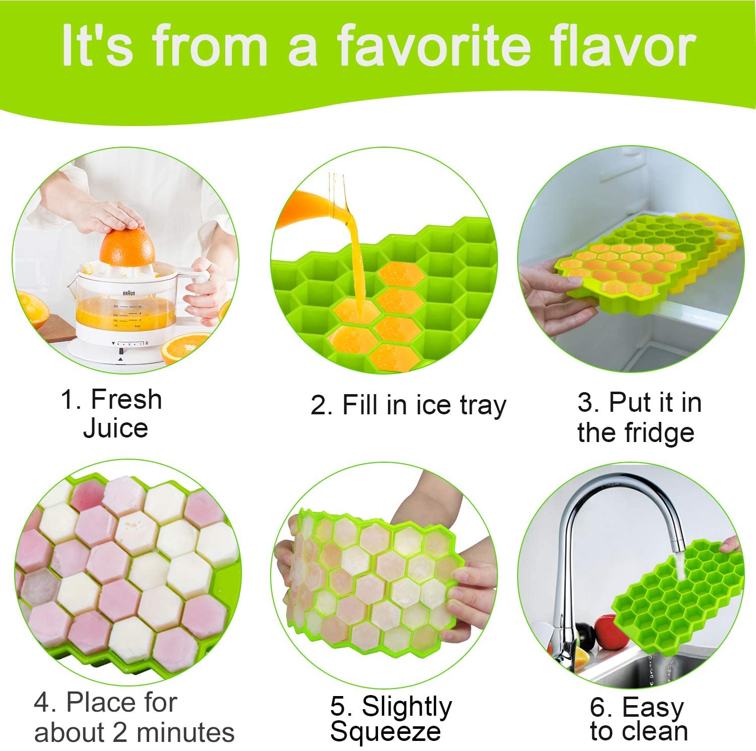 Food Grade BPA Free Reusable Silicone Ice Cube Tray Mold or Moulds