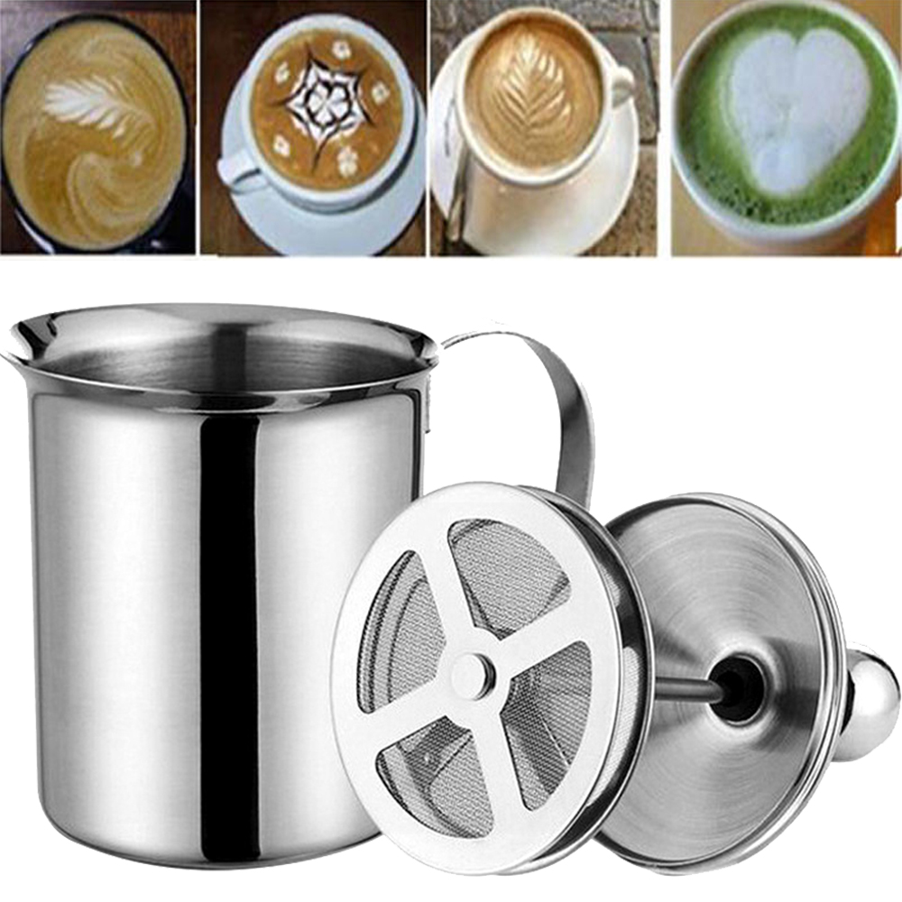 Manual / Hand Made Stainless Steel Milk Whisk Frother, Milk Foam Mixer Maker