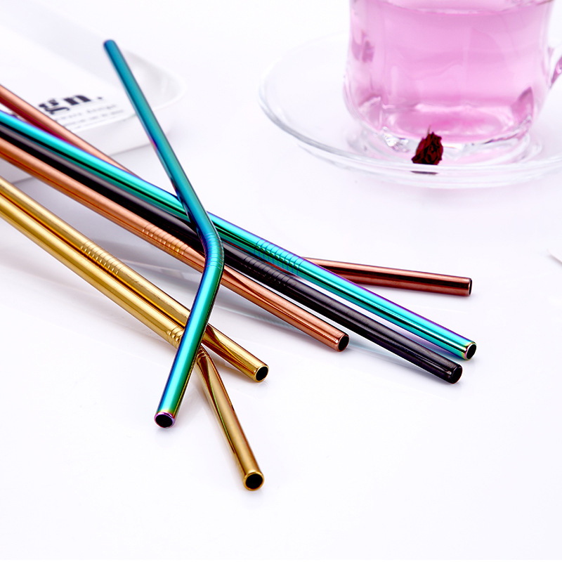 Wholesale Stainless Steel Environmental Protection Non-disposable Elbow Metal Thick Straw