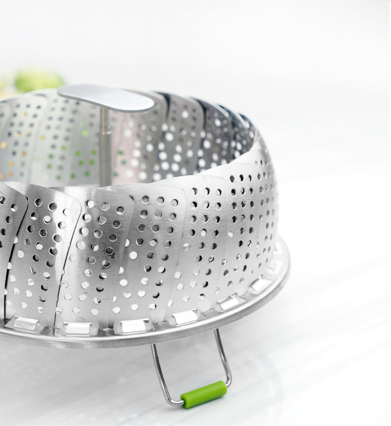 Folding Kitchen gadgets Mesh Stainless Steel Food Steamer Rack