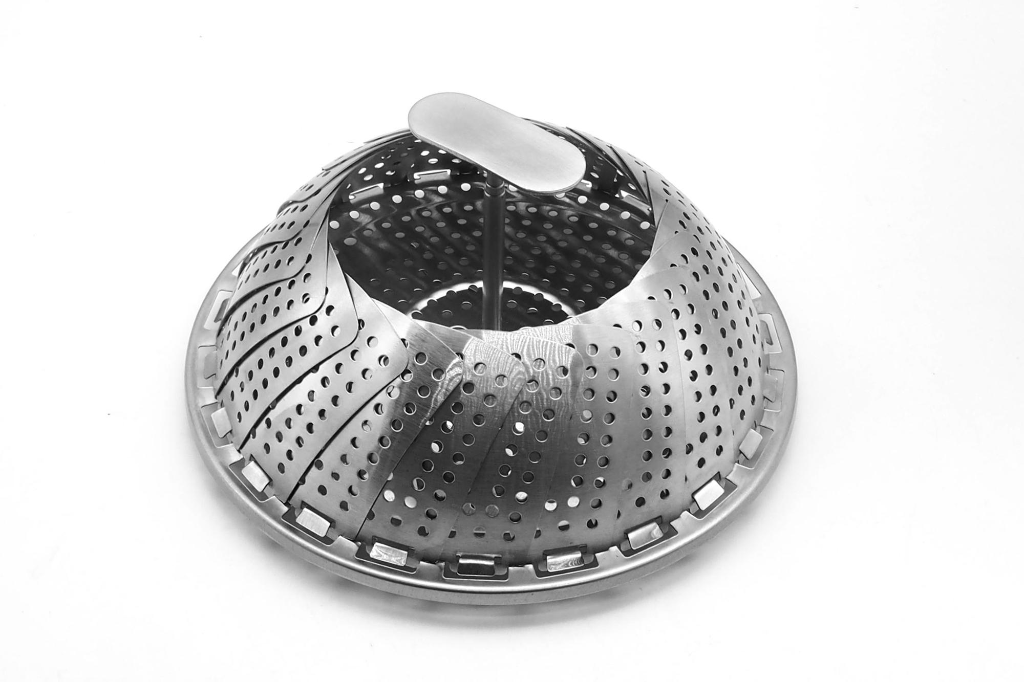 Folding Kitchen gadgets Mesh Stainless Steel Food Steamer Rack