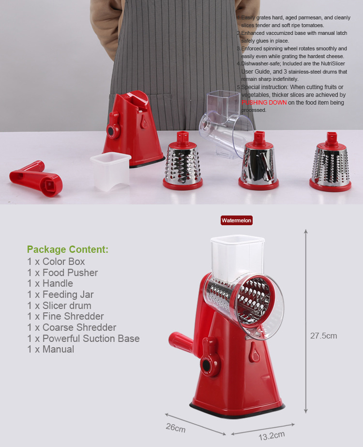 Multifunction Stainless Steel Blades Potato And Vegetable Grater, Slicer
