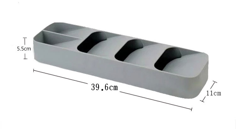 Food Grade Silver PP Plastic Kitchen Drawer Organizer Tray For Cutlery