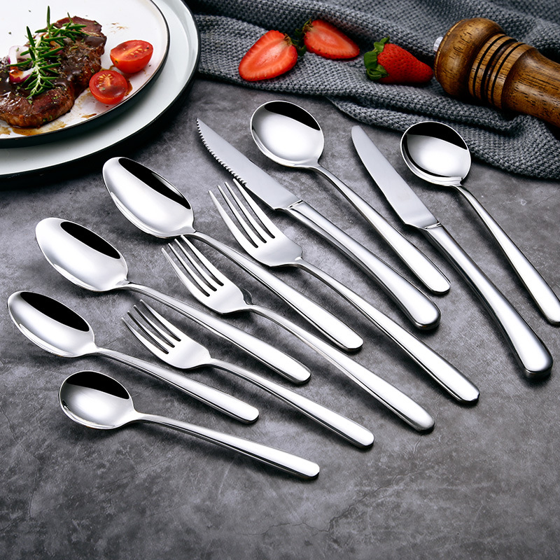 Matte Finish Black Gold Flatware Set, Stainless Steel Tableware, Fork and Knife Cutlery Set