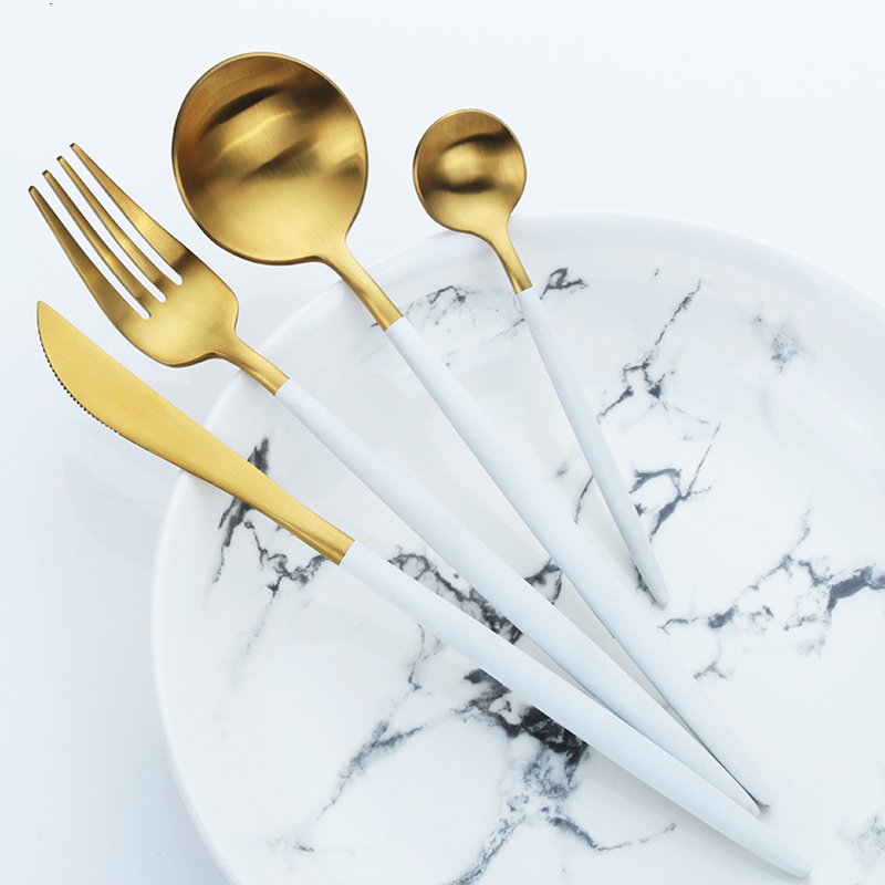 Customized Vintage 304 Stainless Steel Cutlery Dinner Spoon, Knife and Fork Set
