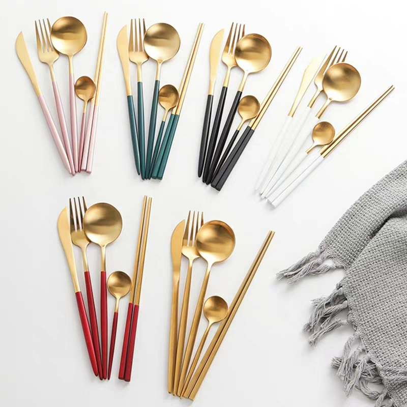 Customized Vintage 304 Stainless Steel Cutlery Dinner Spoon, Knife and Fork Set