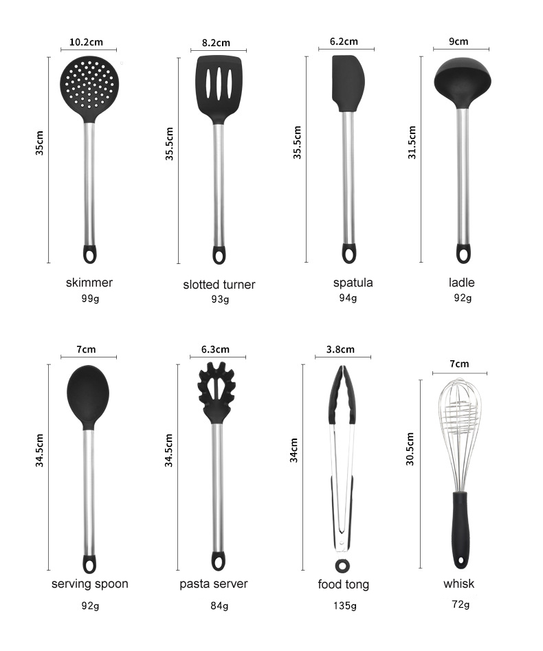 Hot Selling Eco-Friendly Kitchen Utensil Set 5 pcs Premium Cooking Tools