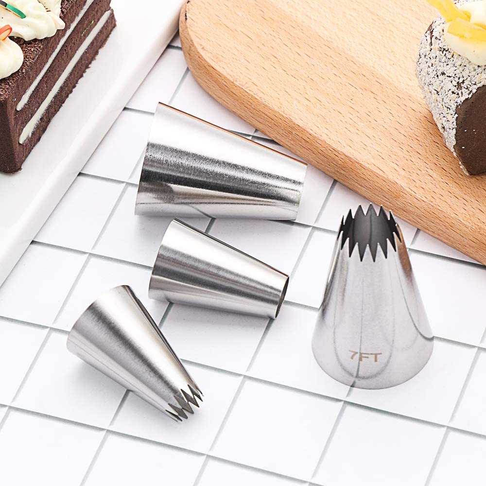 Multi Shape Cake Decorating Stainless Steel Piping Tips, Piping Nozzles