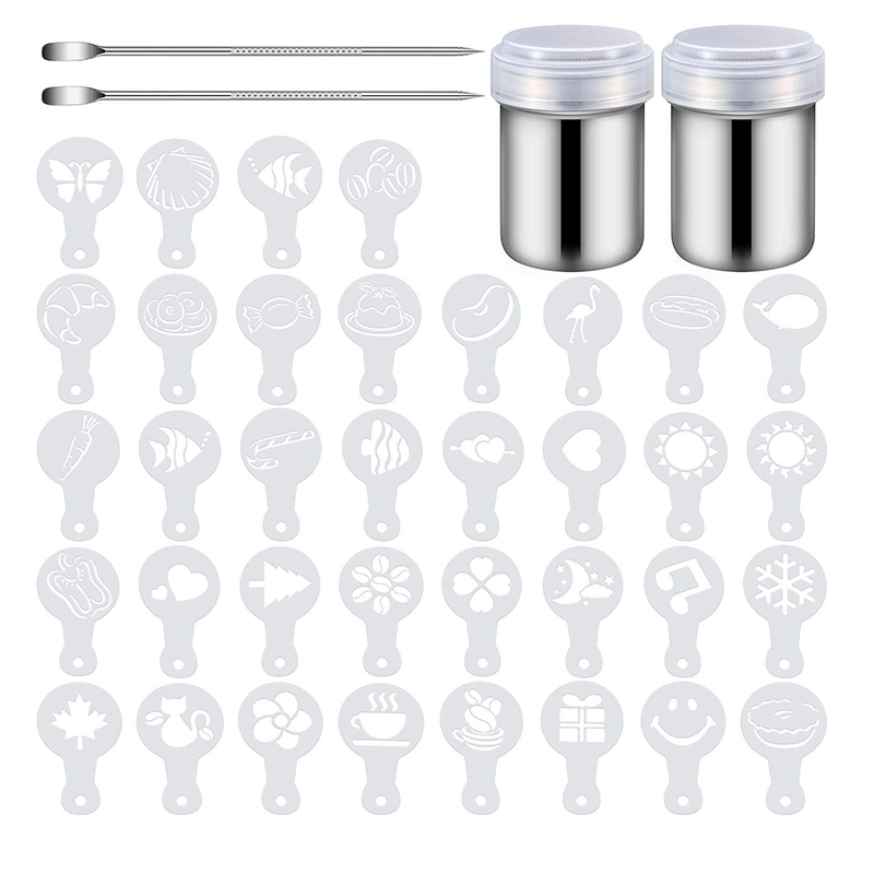Wholesale Plastic Coffee Decorating Template Sets, Cappuccino Latte Stencils