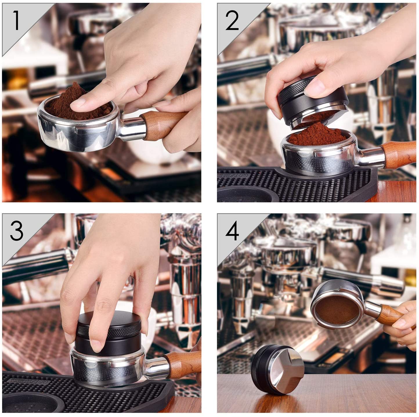 New Style Aluminum, Stainless Steel Espresso Coffee Bean Press Tamper