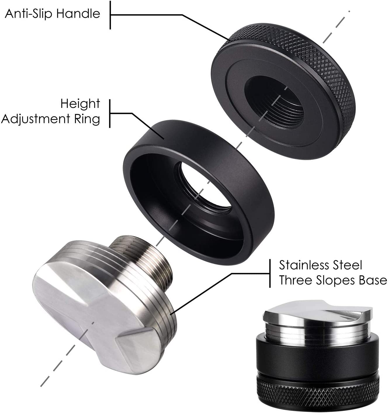 New Style Aluminum, Stainless Steel Espresso Coffee Bean Press Tamper