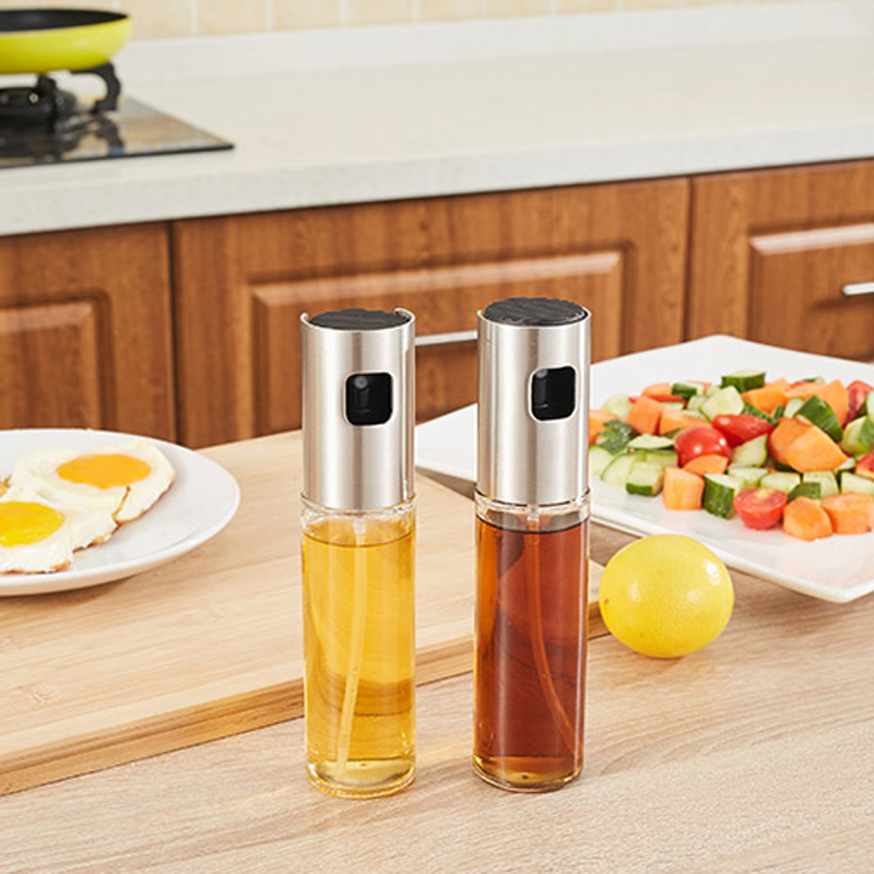 Metal Vinegar Dispenser, Olive Oil Sprayer Bottle For Cooking BBQ, Salad