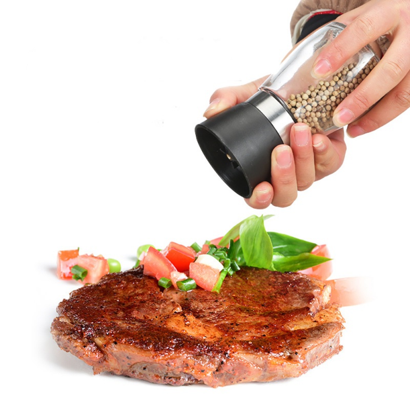 Manual Stainless Steel Design Sea Salt and Pepper Slice Mill Grinder