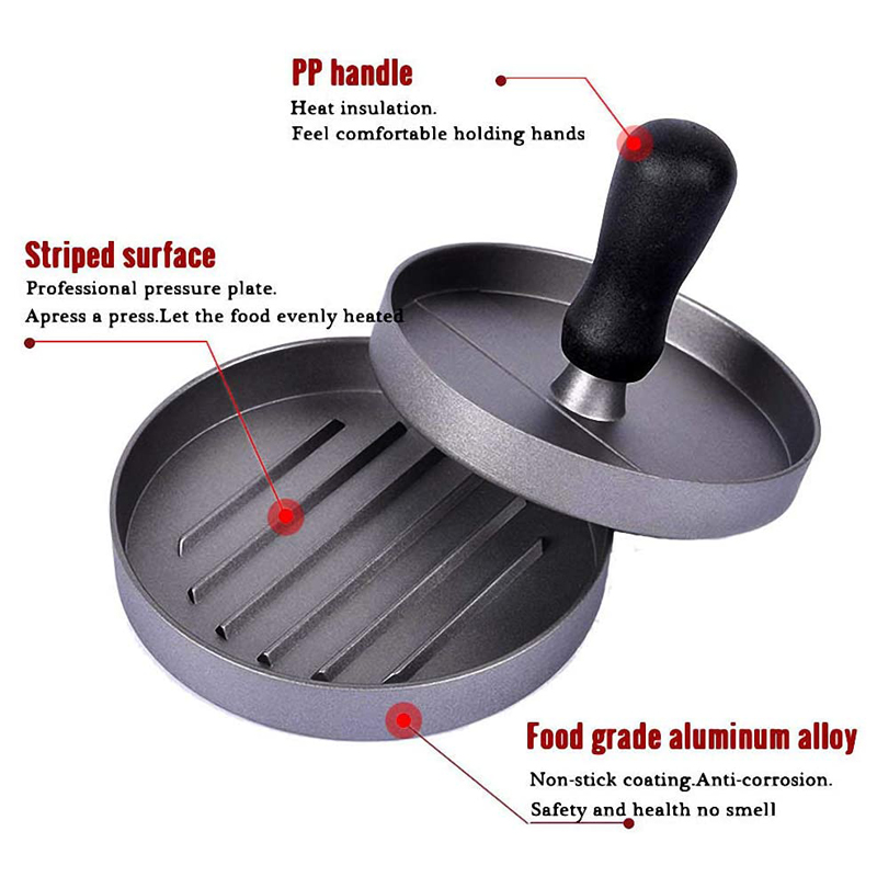Non Stick Aluminum Alloy Hand Made Hamburger Press for Meat Pie Making