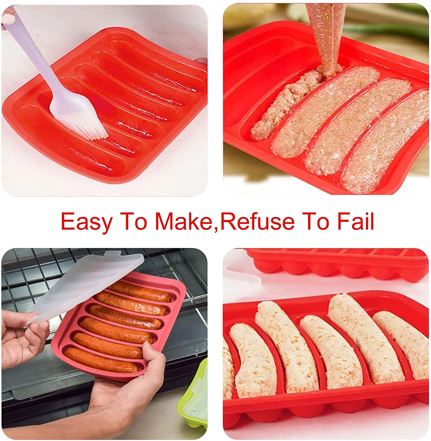 Food Grade Non Stick DIY Silicone Hot Dog Sausage Mold / Form