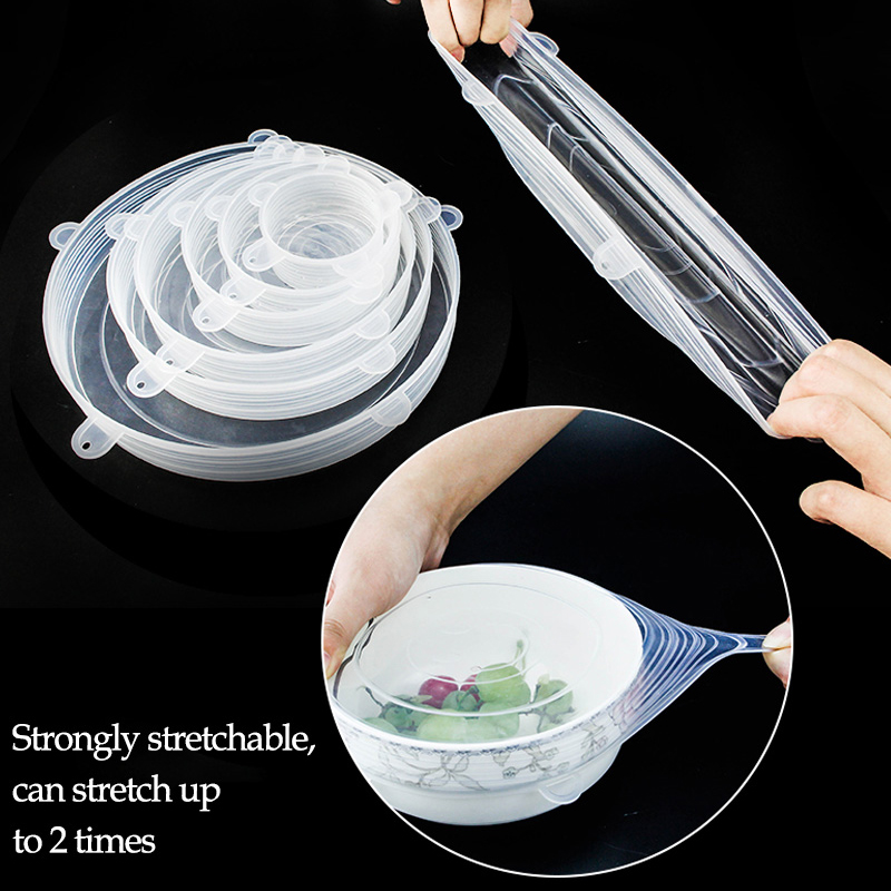 Reusable Silicone Stretch Libs, Leak-proof Storage Silicone Food Cover