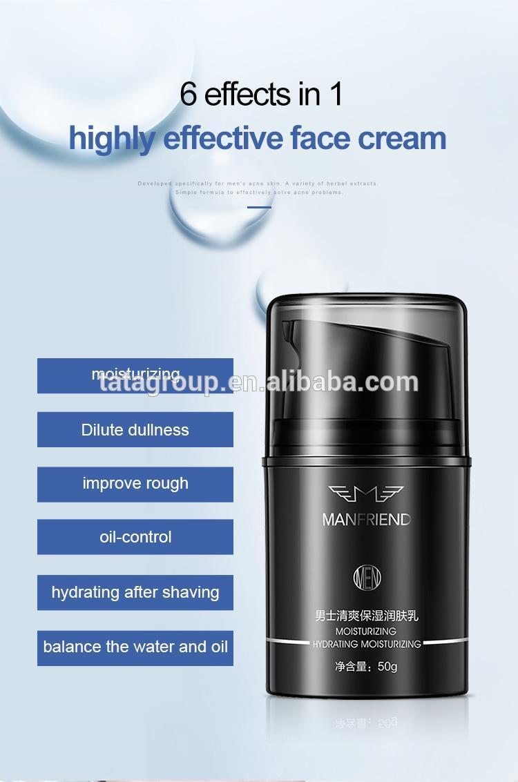 Men Fresh Face Hydrating Anti Wrinkle Aging Moisturizer Best Private Label Face Cream