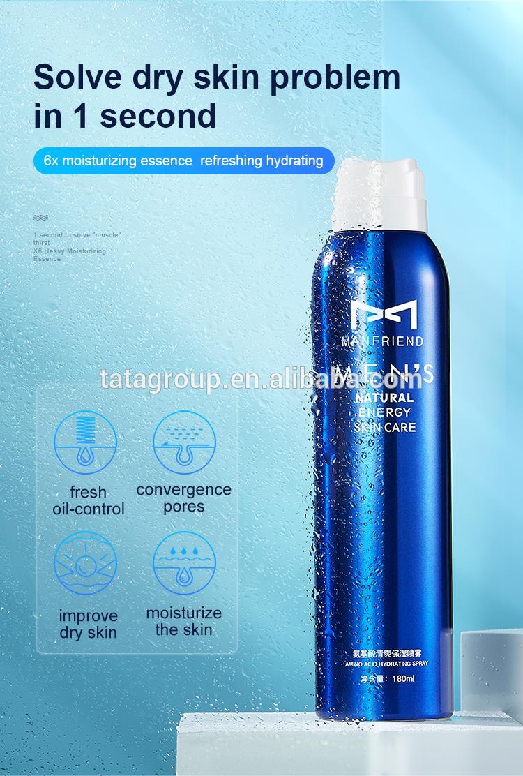 OEM ODM Private Label Oil Control Firming Hyaluronic Acid Hydrating Moisturizing Facial Face Toner Spray For Men