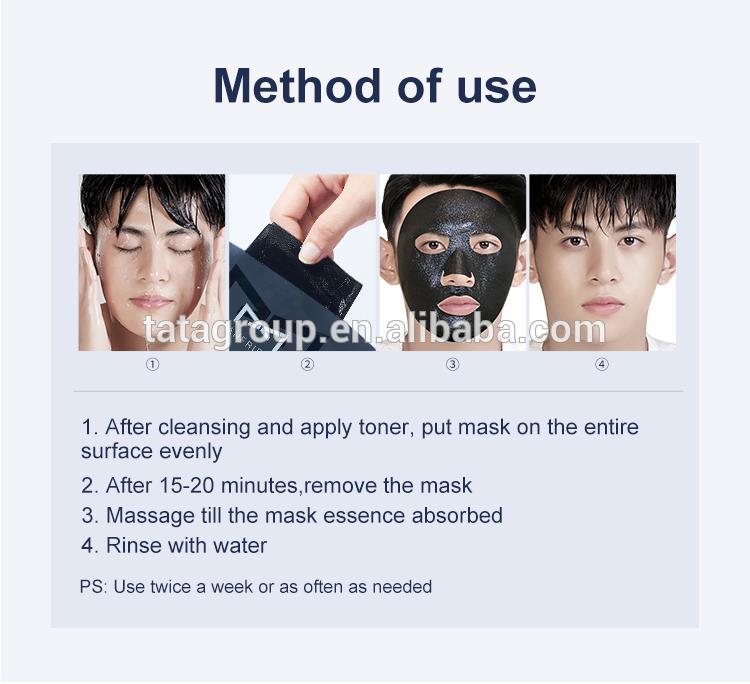 Best Selling Black Hyaluronic Acid Nourishing Tightening Whitening Facial Mask For Men