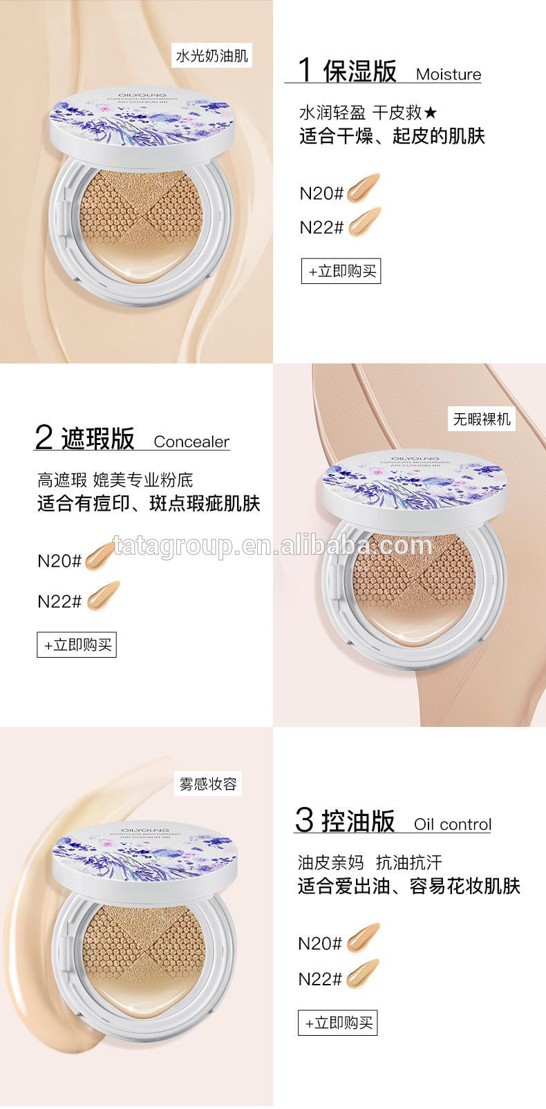 Fashion Design Private Label Liquid Oil Control Concealer BB Cream Cushion Makeup Foundation