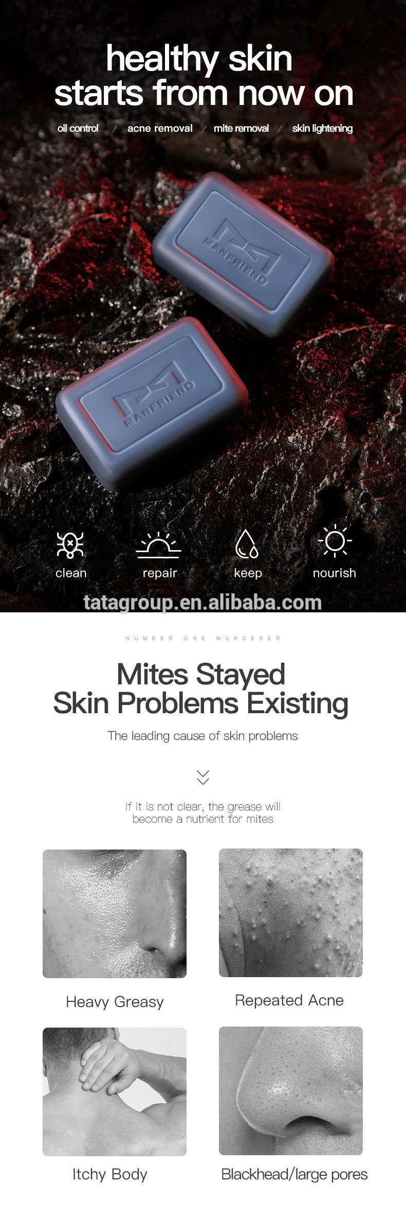 Good Sell Eco Friendly Natural Mite Remover Glycerin Whitening Face Body Bath Handmade Soap For Men