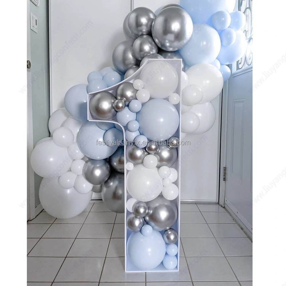 Diy Large Fillable Letters Mosaic Balloon Frame Custom Number Balloon Stand Box Birthday Wedding Party Decorations