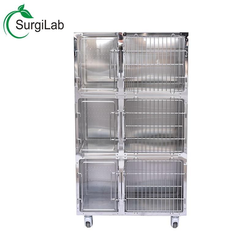 stainless steel veterinary cage for shop/clinic/hospital cage for pet cat/dog