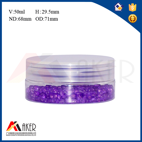 Empty clear small 50g customized cosmetic PET plastic jars for sale