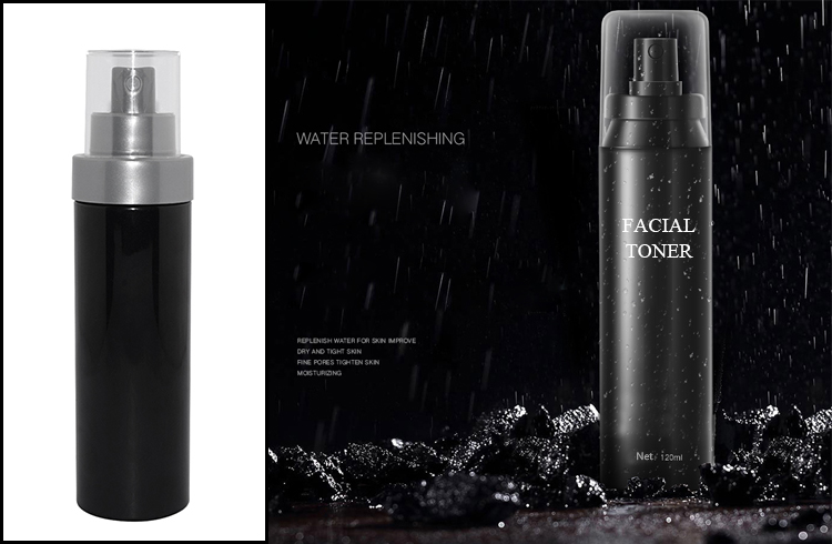 100ml black PET plastic cosmetic pump sprayer bottle for facial toner supplier