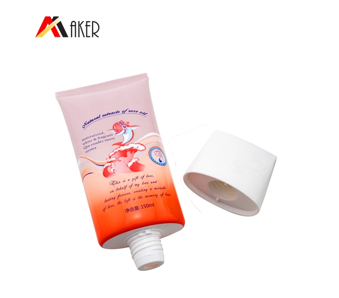 Supply plastic oval tube with metal screw cap for hand cream, lotion cosmetics packaging