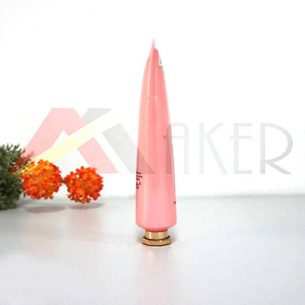 Supply plastic oval tube with metal screw cap for hand cream, lotion cosmetics packaging
