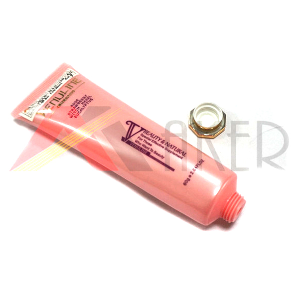 Supply plastic oval tube with metal screw cap for hand cream, lotion cosmetics packaging