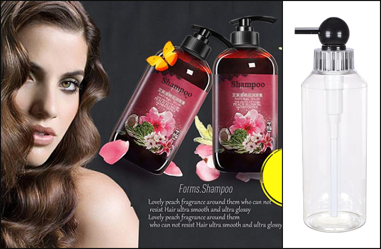 luxury 500ml transparent PET plastic empty cosmetic shampoo lotion bottle with lotion pump