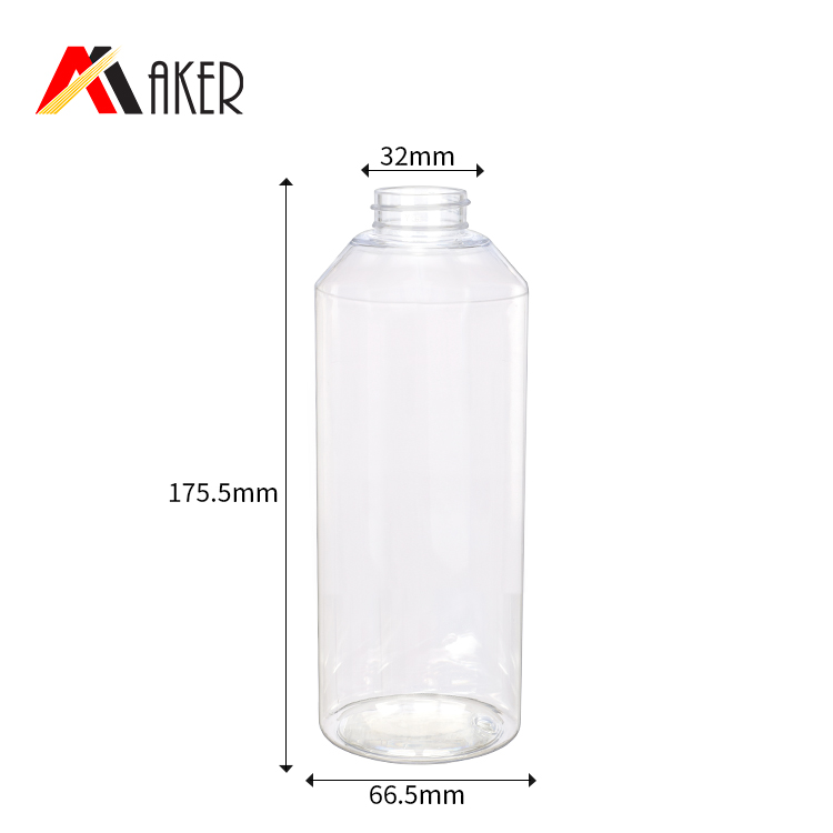 luxury 500ml transparent PET plastic empty cosmetic shampoo lotion bottle with lotion pump