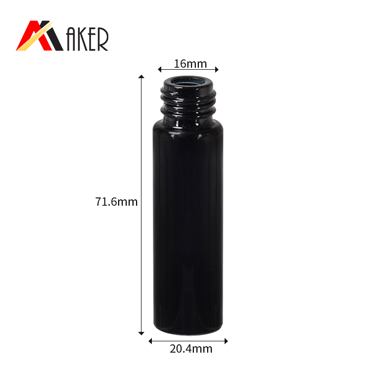Wholesale round black 10ml glass oil perfume roll on bottle with gold color cap