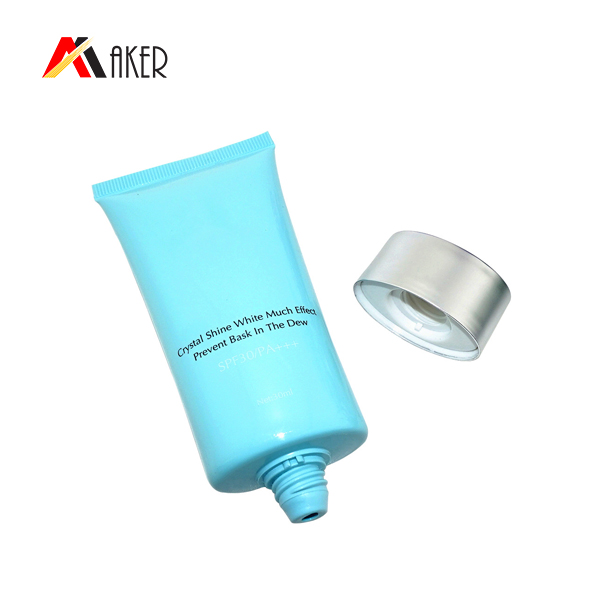 40ml pearl white effect super flat full plastic tube with screw cap
