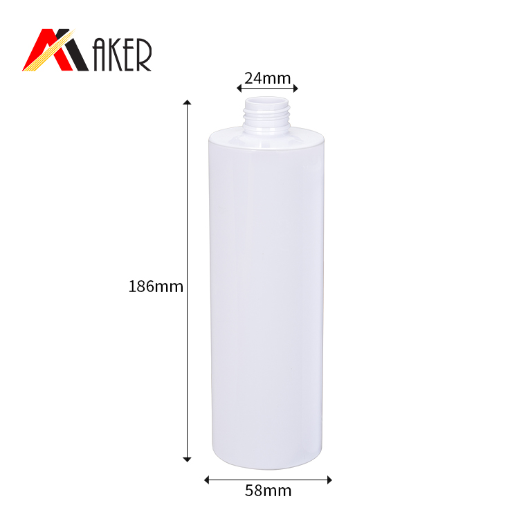 China supplier white cylinder pet bottle 250ml 300ml 400ml cosmetic cream dispenser pump bottle with cover