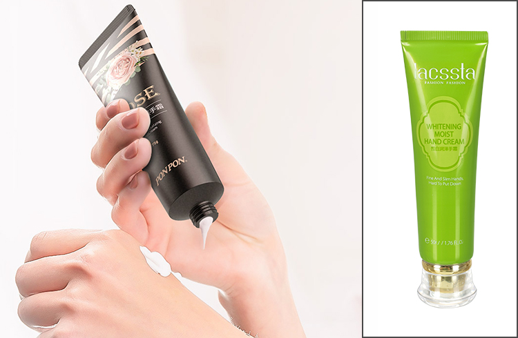 China supplier round soft 60ml light green hand cream composit laminated aluminum squeeze tube with acrylic screw cap