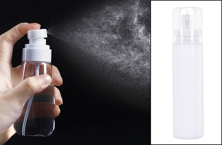 China supplier white 120ml 150ml PET spray toner bottle plastic skin care water bottle with cover