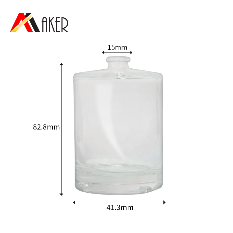 China factory empty 100ml clear cylinder glass perfume bottle packaging with gold aluminum sprayer