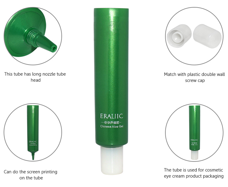 Empty HDPE plastic 15ml eye cream cosmetic plastic tube packaging with screw cap