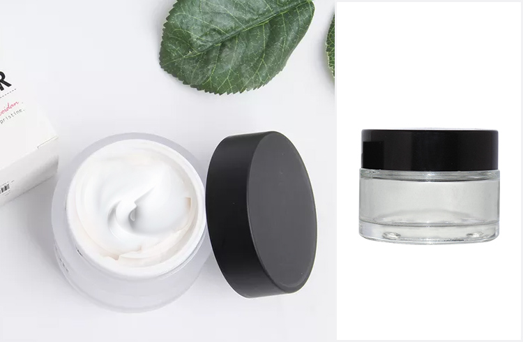 Mini size empety clear 9ml 10ml 20ml cosmetic glass jar with black screw cap
