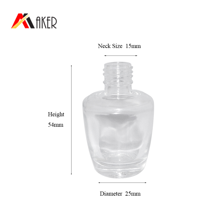 18ml oval wholesale empty nail polish glass bottle with black plastic cap
