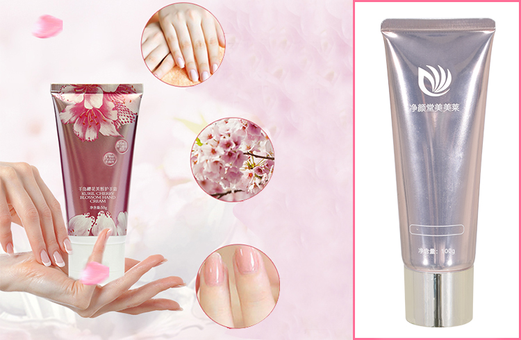 Luxury round 100ml cosmetic hand cream silver aluminum laminate ABL tube packaging with screw cap.jpg
